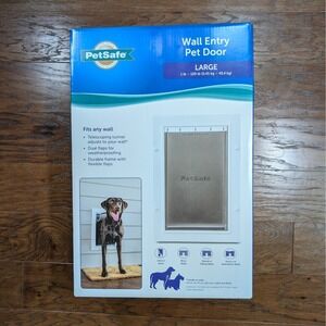 PetSafe Wall Entry Pet Door Large 10¼x16¼ White Dual Flap PPA00-16944 NIB